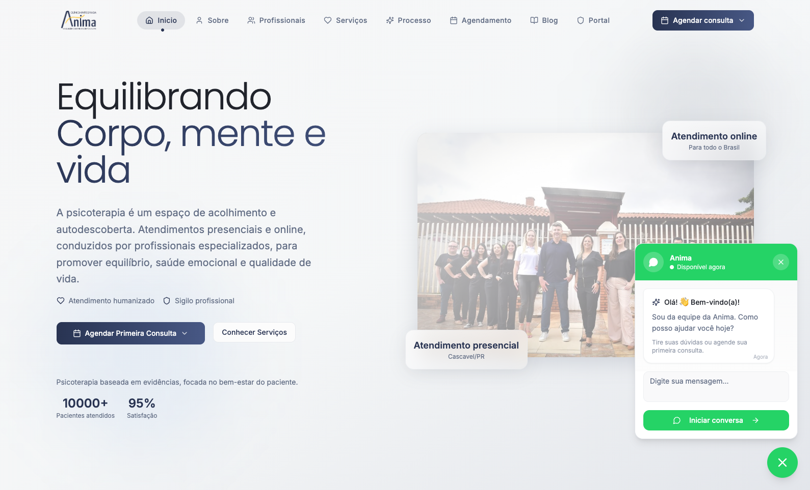 Clínica Anima - Sistema de gestão HealthTech